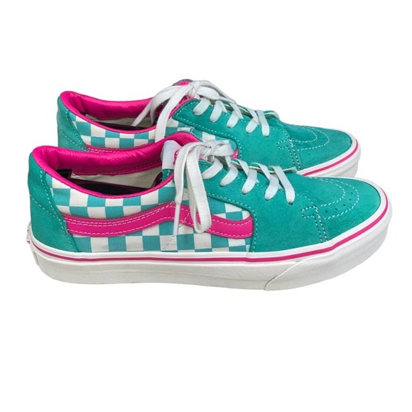 Vans Shoes - Vans Unisex Adults Teal Off The Wall Lace Up Low Top Sneaker Shoes Size M8 W9.5